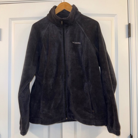 Columbia Fleece Jacket Womens XL Full Zip Gray Everyday Warm Cozy Casual - Picture 1 of 7